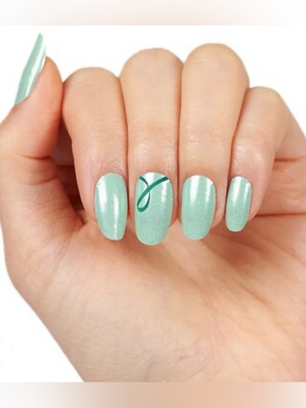 Color Street Take Care 100% Pure Nail Polish *RETIRED* Shimmer Green Ribbon